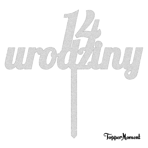 Topper urodzinowy z liczbą "cyfra + urodziny" (Modern)