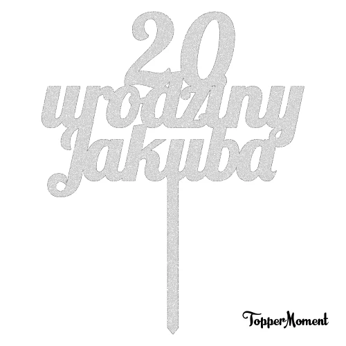 Topper urodzinowy z imieniem i liczbą "cyfra + urodziny + imie" (Modern)