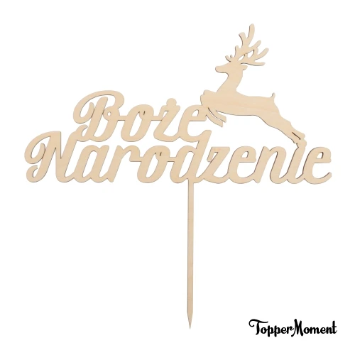 Topper świąteczny "Boże Narodzenie" z reniferem