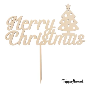 Topper świąteczny "Merry Christmas" z choinką