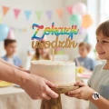 Topper Z okazji urodzin drewniany