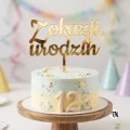 Topper złoty na urodziny