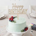 Topper Happy BIRTHDAY z drewna