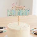 Drewniany Topper Happy BIRTHDAY