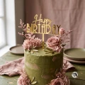 Topper Happy BIRTHDAY złoty