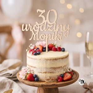 Topper urodzinowy z imieniem i liczbą "cyfra + urodziny + imie" (Sweet)