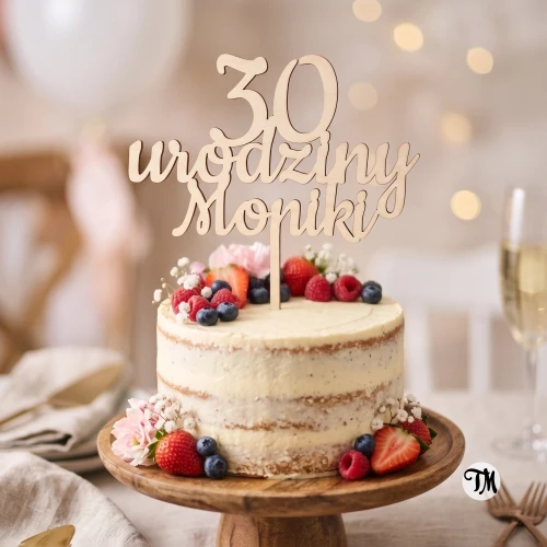 Topper urodzinowy z imieniem i liczbą "cyfra + urodziny + imie" (Sweet)