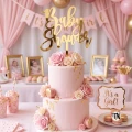 Topper z złotej plexi na Baby Shower