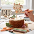 Drewniany Topper piker zwierzątko - wiewiórka