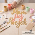 Topper na tort roczkowy drewniany