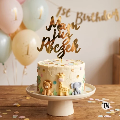 Topper na tort roczkowy napis "Mam już Roczek"