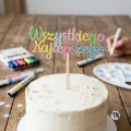 Drewniany Topper Wszystkiego Najlepszego na tort