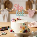 Topper sto lat na tort drewniany