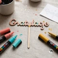 Drewniany Topper "Gratulacje" na tort