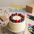 Topper "Happy Birthday" drewniany