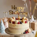 Topper "Happy Birthday" złoty