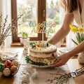 Drewniany Topper "Wesołego Alleluja"