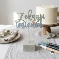 Topper "Z okazji imienin" drewniany