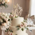 Drewniany Topper Mr & Mrs na tort