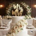 Złoty Topper "Mr & Mrs" na tort weselny