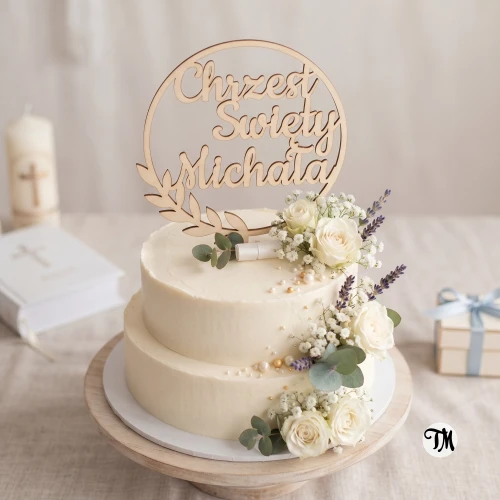 Topper na Chrzest z imieniem "Chrzest Święty + imie" (Sweet)