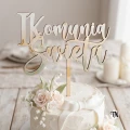 Drewniany topper na tort komunijny
