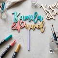 Drewniany Topper z imionami na tort