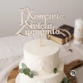Drewniany Topper komunijny z imieniem na tort