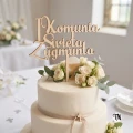 Topper komunijny z imieniem drewniany