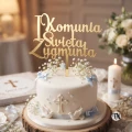 Złoty Topper komunijny z imieniem