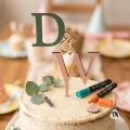 Drewniany Topper Ślubny Inicjały na tort
