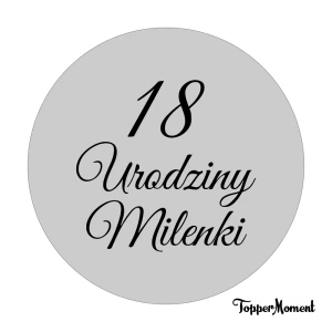 Dekor koło z grawerem "cyfra + Urodziny + imie"