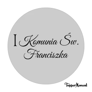 Dekor koło z grawerem "I Komunia Św. + imie"