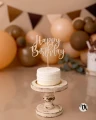 Drewniany Topper Happy Birthday na tort