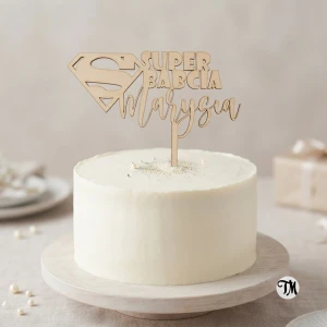 Topper "SUPER Babcia" z imieniem personalizowany (Boho)