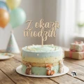 Topper Z okazji urodzin drewniany