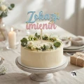 Drewniany Topper Z okazji imienin na tort