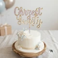 Drewniany Topper Chrzest Święty na tort