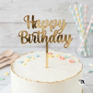 Topper "Happy Birthday" na tort (Glamour)