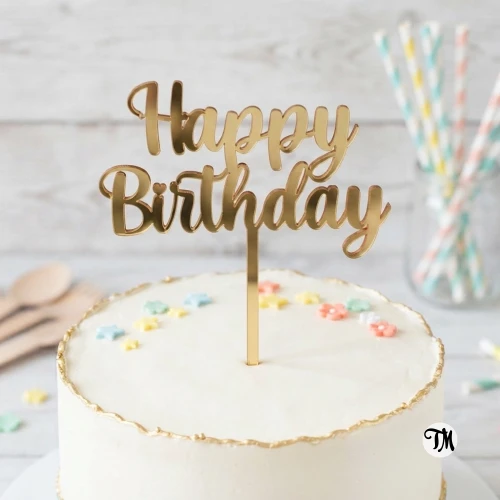 Topper "Happy Birthday" na tort (Glamour)