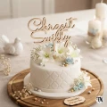Drewniany Topper Chrzest Święty na tort