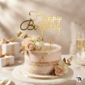 Złoty Topper Happy Birthday