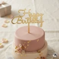 Topper Happy Birthday złoty