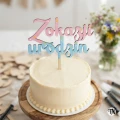 Drewniany Topper Z okazji urodzin na tort