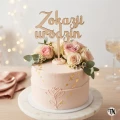 Topper Z okazji urodzin drewniany