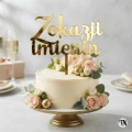 Topper Z okazji imienin z plexi złotej