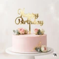 Topper Happy Birthday złoty