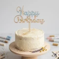 Drewniany Topper Happy Birthday na tort