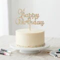 Drewniany Topper z napisem Happy Birthday