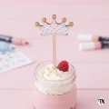 Drewniany Topper piker Korona pełna na deserek